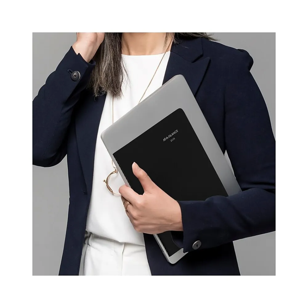 2025 Planners|AT-A-GLANCE 2025 DayMinder 8" x 11" Weekly Appointment Book, Faux Leather Cover, Black (G520-00-25)