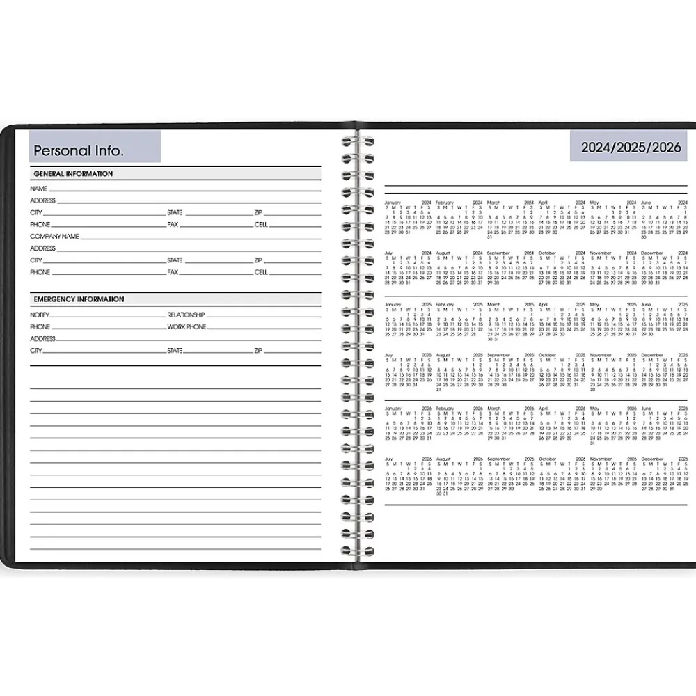 2025 Planners|AT-A-GLANCE 2025 DayMinder 7" x 8.75" Weekly Planner, Faux Leather Cover, Black (G590-00-25)