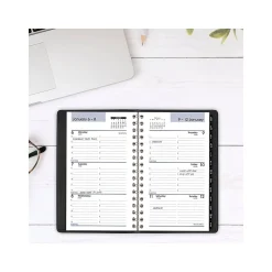 2025 Planners|AT-A-GLANCE 2025 DayMinder 3.5" x 6" Weekly Appointment Book Planner, Faux Leather Cover, Black (G250-00-25)