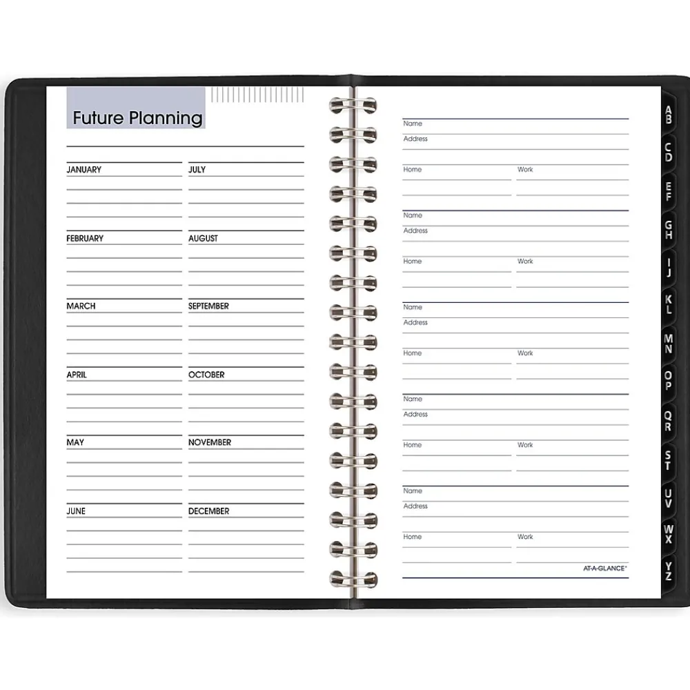 2025 Planners|AT-A-GLANCE 2025 DayMinder 3.5" x 6" Weekly Appointment Book Planner, Faux Leather Cover, Black (G250-00-25)