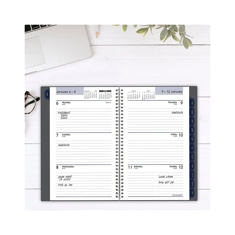 2025 Planners|AT-A-GLANCE 2025 DayMinder 5" x 8" Weekly & Monthly Planner, Plastic Cover, Gray (GC200-07-25)