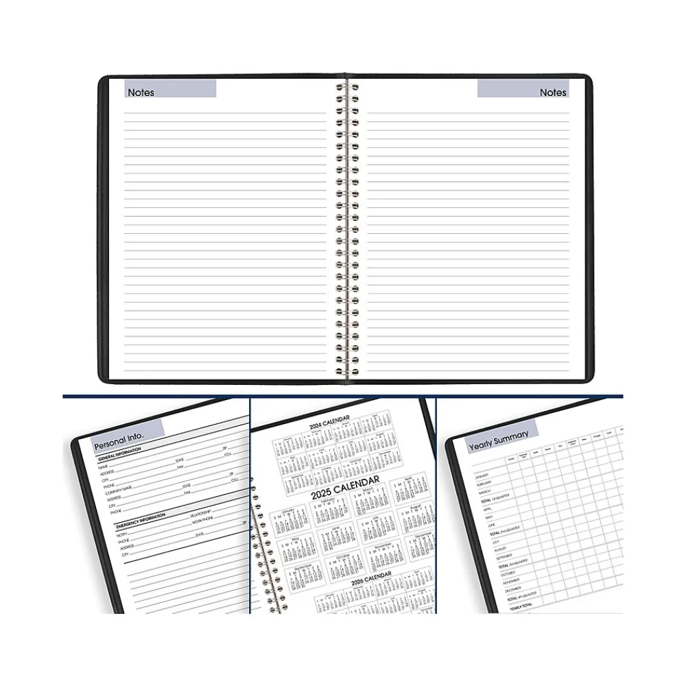 2025 Planners|AT-A-GLANCE 2025 DayMinder Executive 7" x 8.75" Weekly & Monthly Planner, Faux Leather Cover, Black (G546-00-25)
