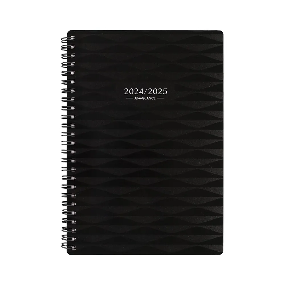 Academic Planners|AT-A-GLANCE 2024-2025 Elevation 5.5" x 8.5" Academic Weekly & Monthly Planner, Poly Cover, Black (75-101P-05-25)