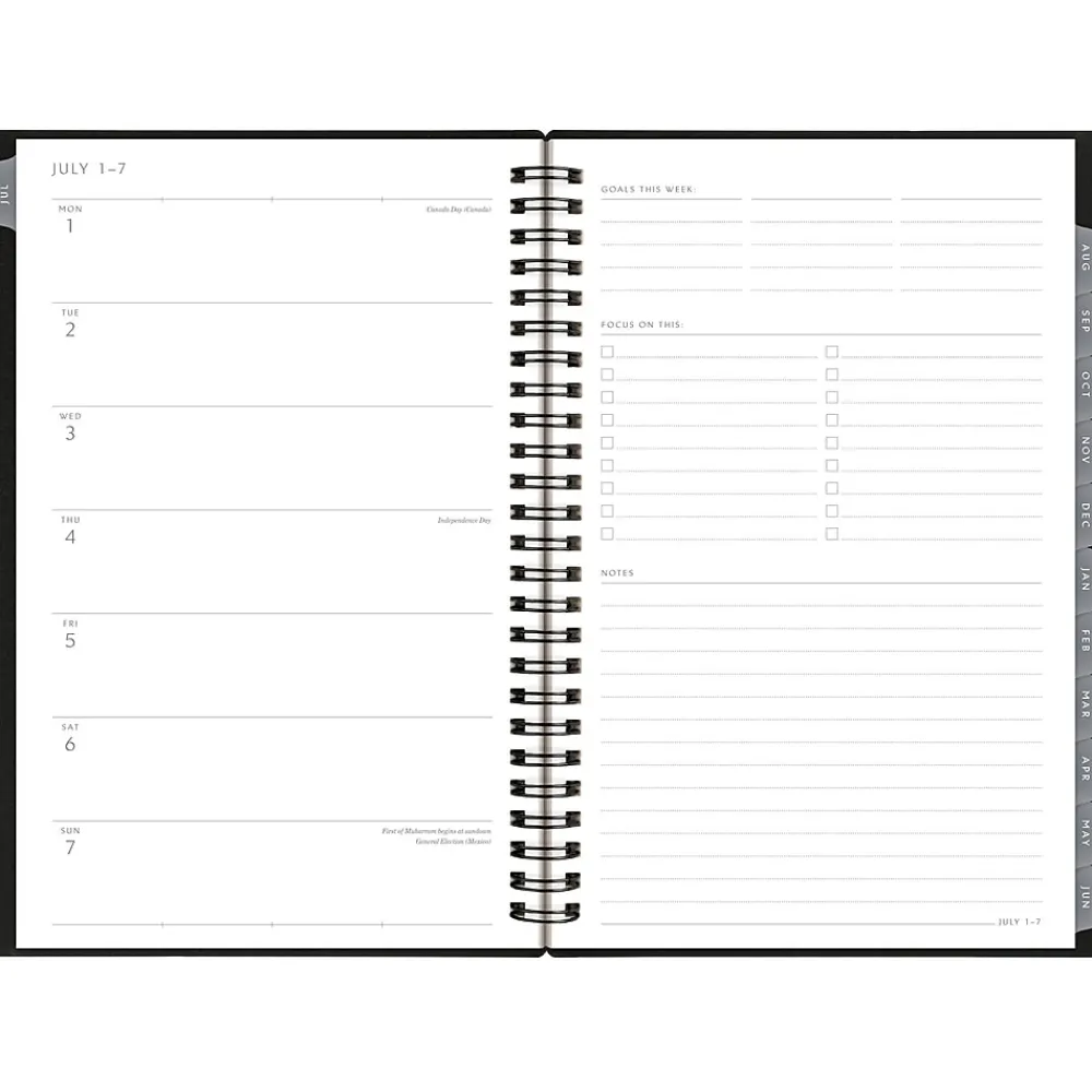 Academic Planners|AT-A-GLANCE 2024-2025 Elevation 5.5" x 8.5" Academic Weekly & Monthly Planner, Poly Cover, Black (75-101P-05-25)