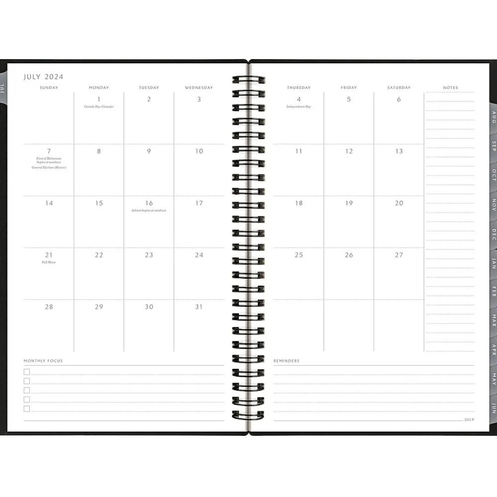 Academic Planners|AT-A-GLANCE 2024-2025 Elevation 5.5" x 8.5" Academic Weekly & Monthly Planner, Poly Cover, Black (75-101P-05-25)