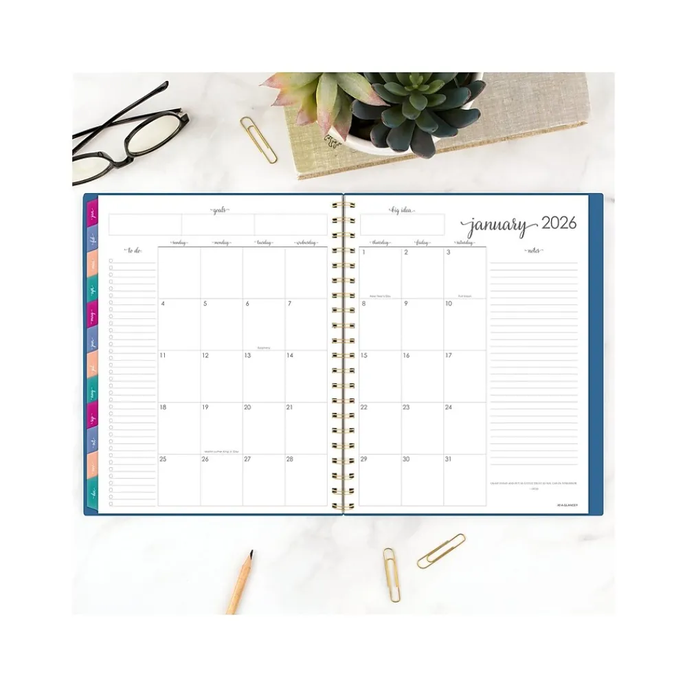 2025 Planners|AT-A-GLANCE 2025 Harmony 8.5" x 11" Weekly & Monthly Planner, Poly Cover, Denim (1099-905-20-25)