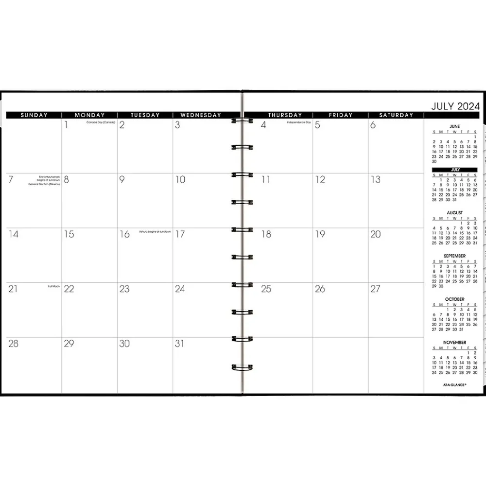 Academic Planners|AT-A-GLANCE 2024-2025 Move-A-Page 9" x 11" Academic Weekly & Monthly Planner, Poly Cover, Black (70-957E-05-25)