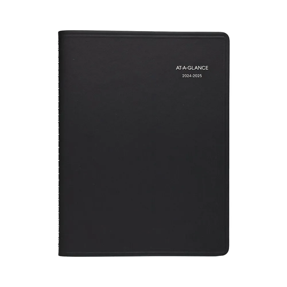 Academic Planners|AT-A-GLANCE 2024-2025 QuickNotes 8" x 10" Academic Weekly & Monthly Planner, Faux Leather Cover, Black (76-11-05-25)