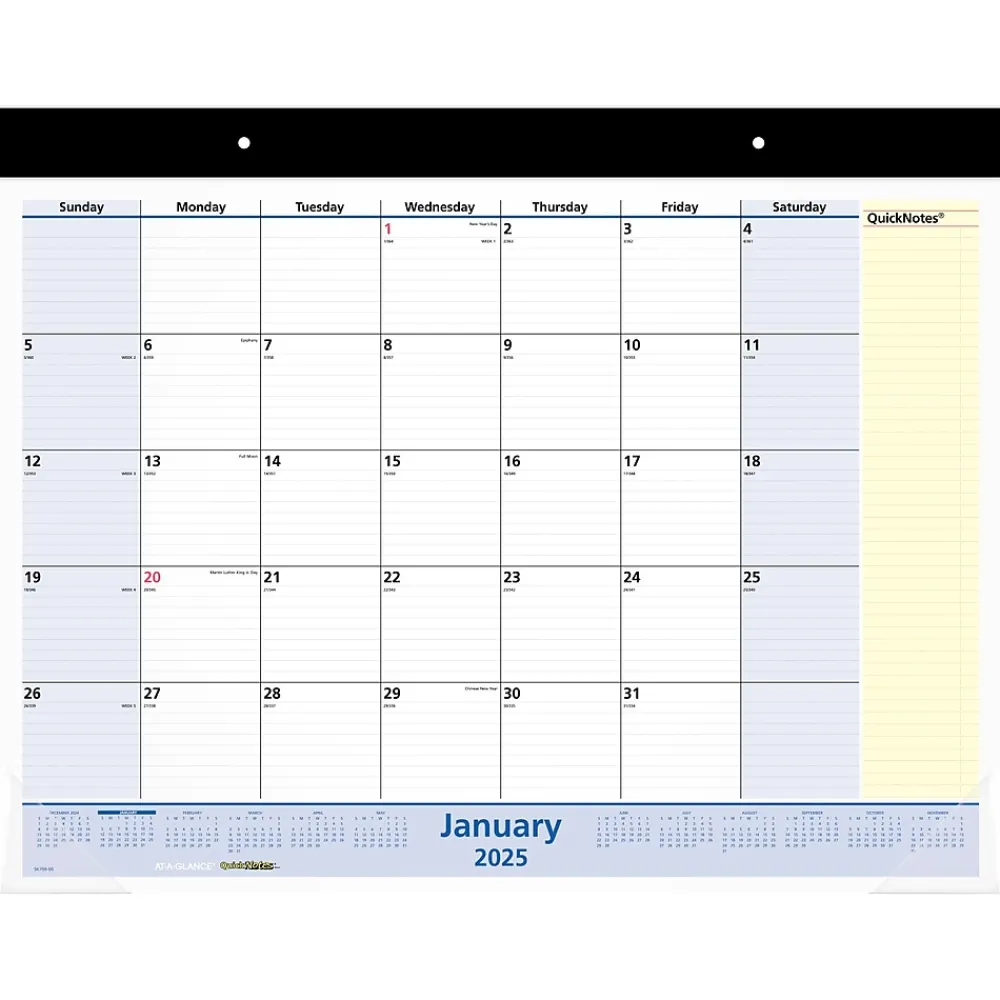 2025 Calendars|AT-A-GLANCE 2025 QuickNotes 21.75" x 17" Monthly Desk Pad Calendar (SK700-00-25)