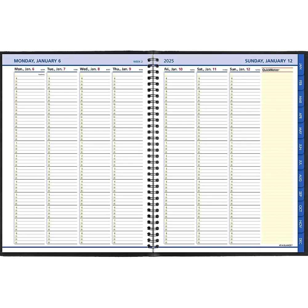 2025 Planners|AT-A-GLANCE 2025 QuickNotes 8.25" x 11" Weekly & Monthly Appointment Book, Faux Leather Cover, Black (76-950-05-25)