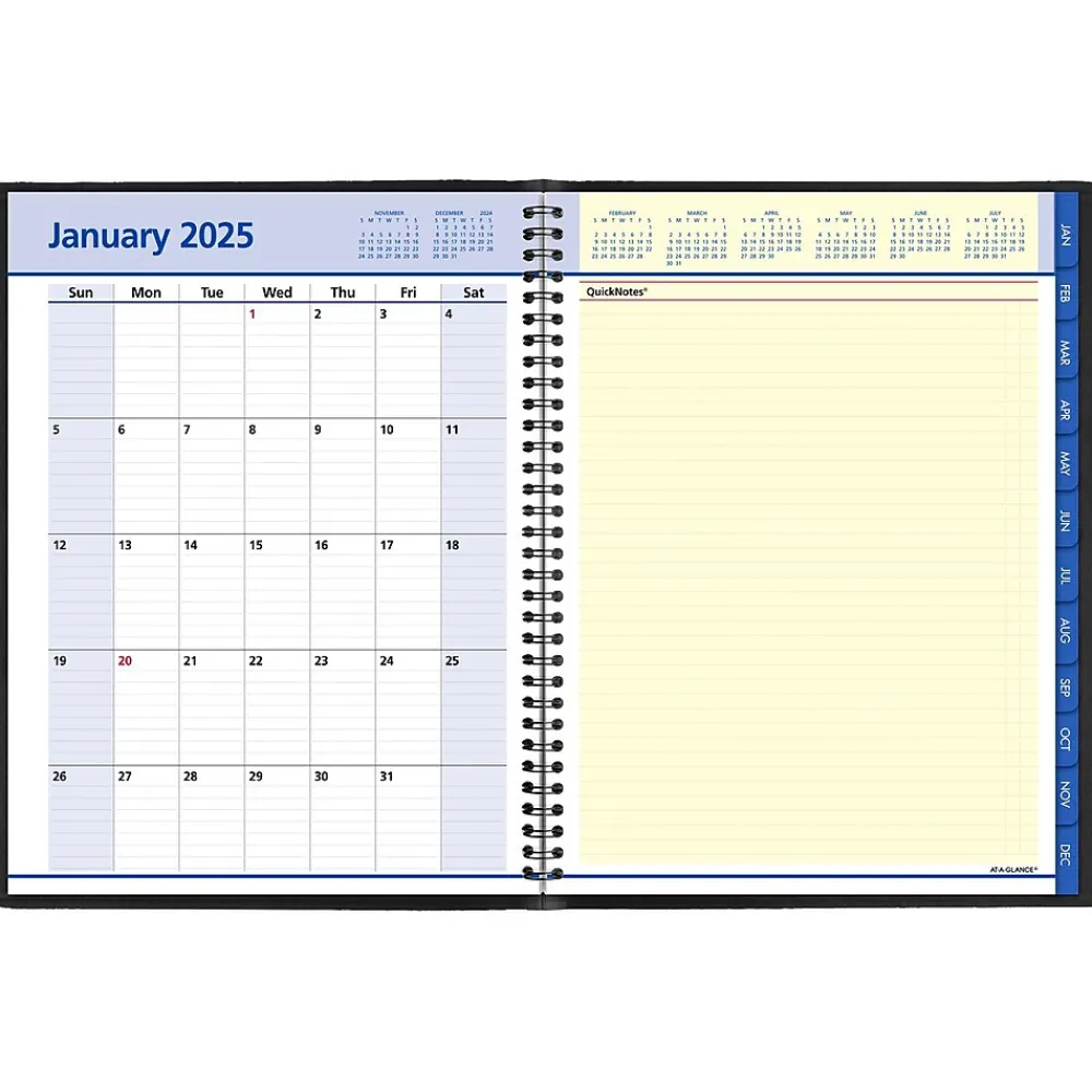 2025 Planners|AT-A-GLANCE 2025 QuickNotes 8.25" x 11" Weekly & Monthly Appointment Book, Faux Leather Cover, Black (76-950-05-25)