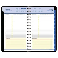 2025 Planners|AT-A-GLANCE 2025 QuickNotes 5" x 8" Daily & Monthly Appointment Book, Faux Leather Cover, Black (76-04-05-25)