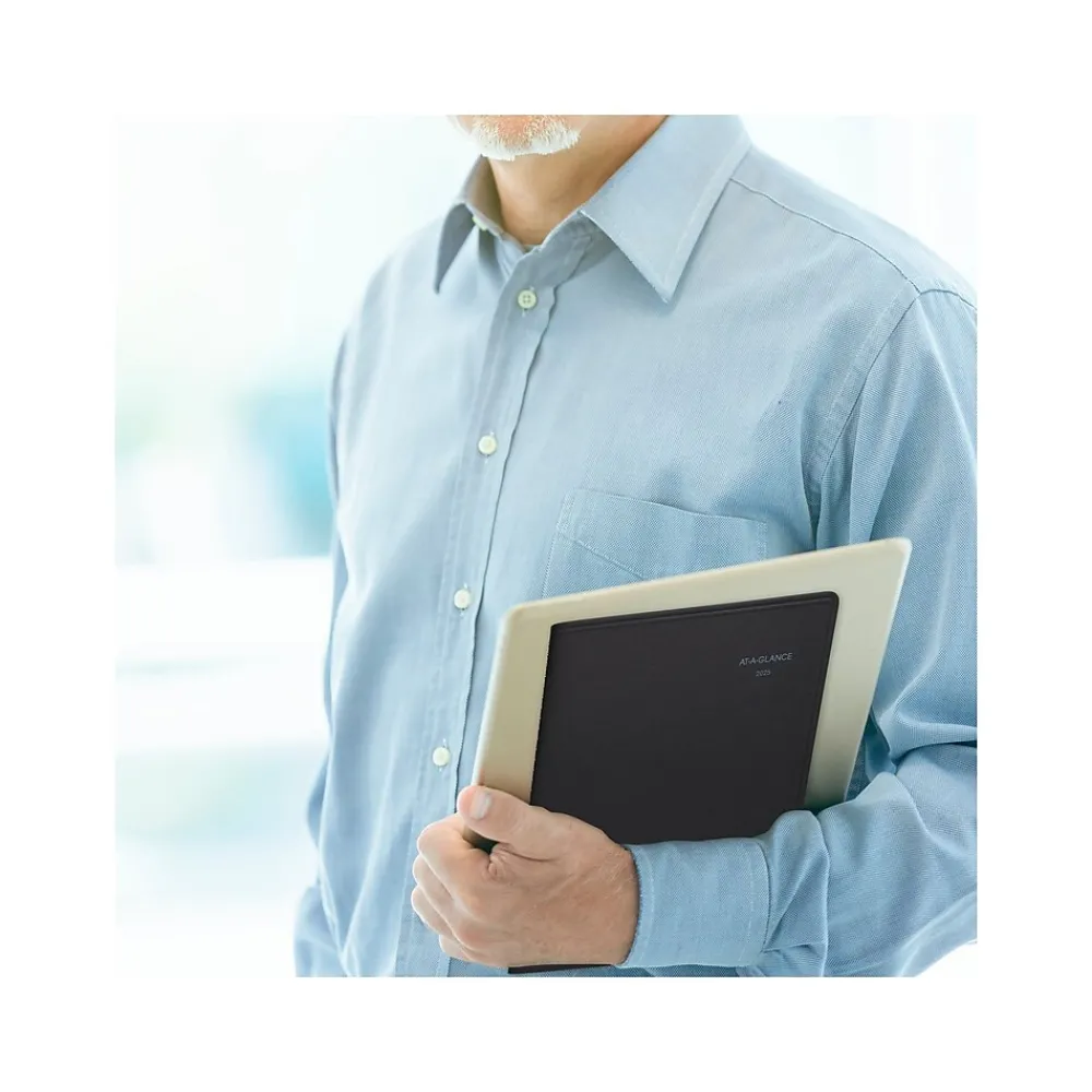2025 Planners|AT-A-GLANCE 2025 QuickNotes 8" x 10" Weekly & Monthly Appointment Book, Faux Leather Cover, Black (76-01-05-25)
