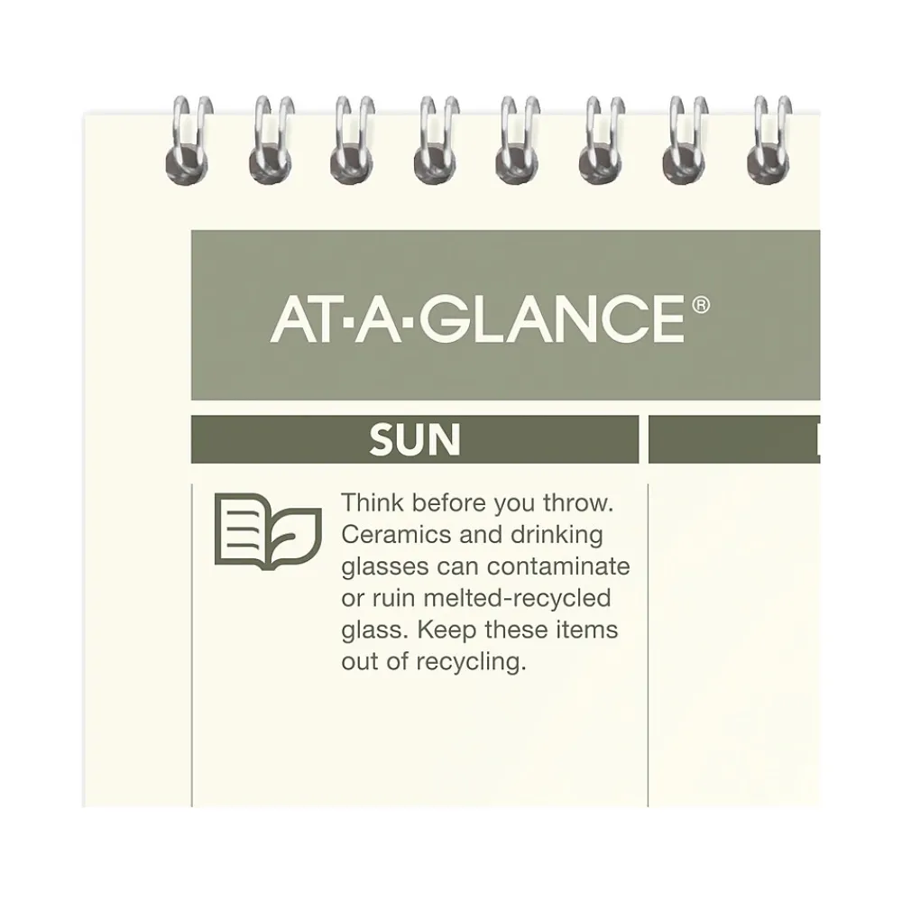 2025 Calendars|AT-A-GLANCE 2025 Recycled 15" x 12" Monthly Wall Calendar, Green/Black (PMG77-28-25)