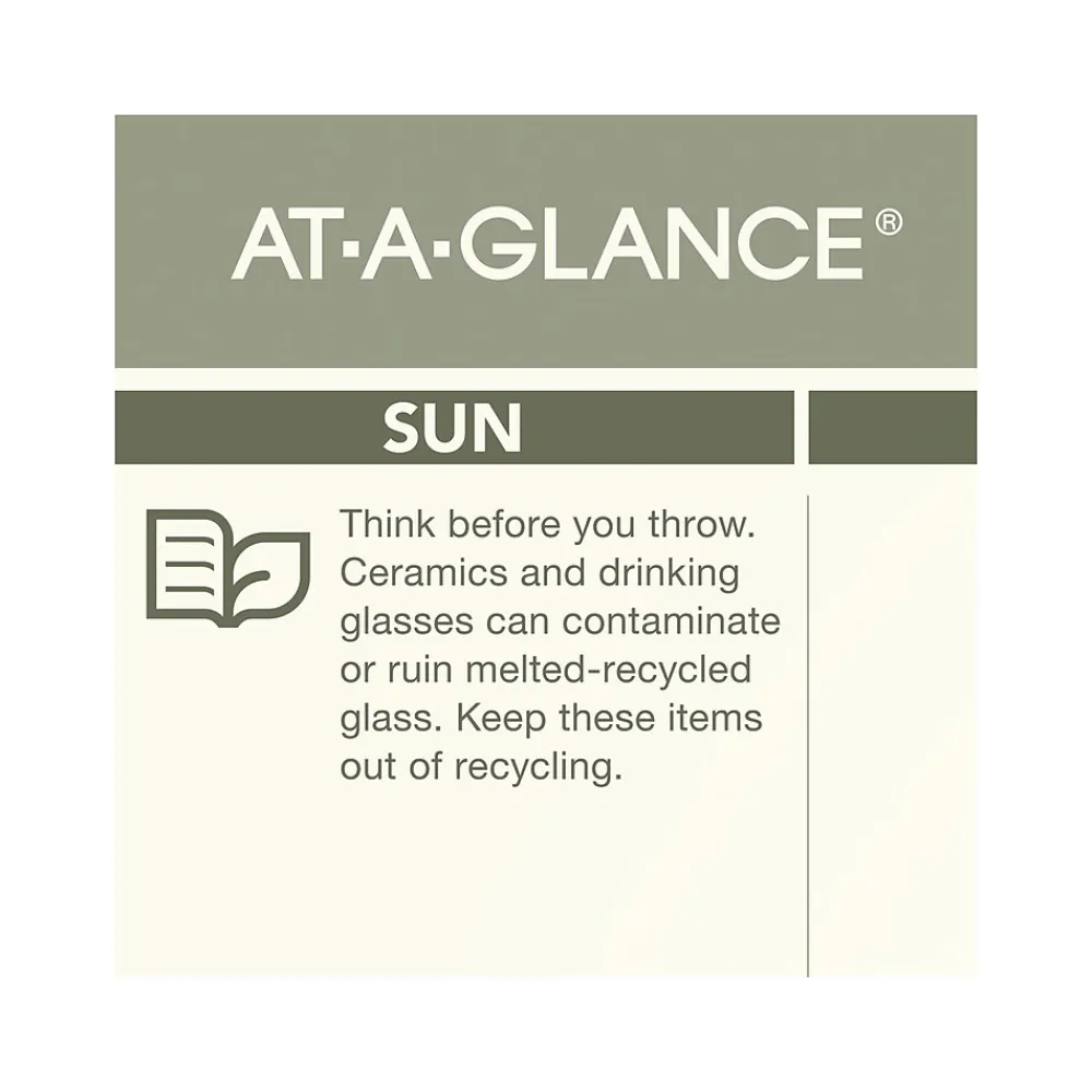 2025 Calendars|AT-A-GLANCE 2025 Recycled 15" x 12" Monthly Wall Calendar, Green/Black (PMG77-28-25)