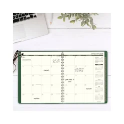2025 Planners|AT-A-GLANCE 2025 Recycled 9" x 11" Monthly Planner, Faux Leather Cover, Green (70-260G-60-25)