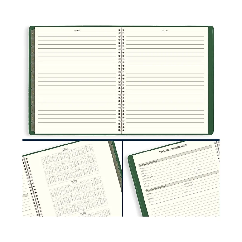 2025 Planners|AT-A-GLANCE 2025 Recycled 9" x 11" Monthly Planner, Faux Leather Cover, Green (70-260G-60-25)