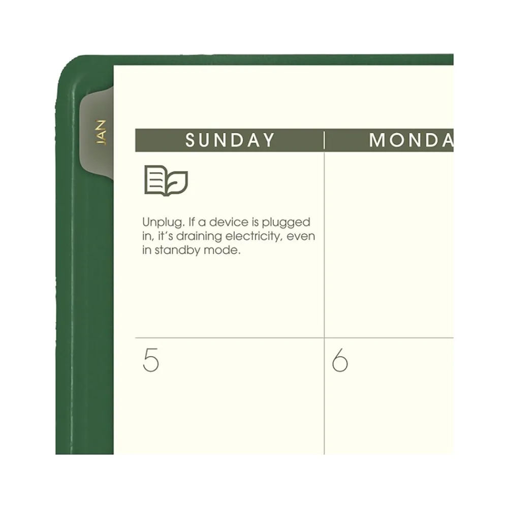 2025 Planners|AT-A-GLANCE 2025 Recycled 9" x 11" Monthly Planner, Faux Leather Cover, Green (70-260G-60-25)