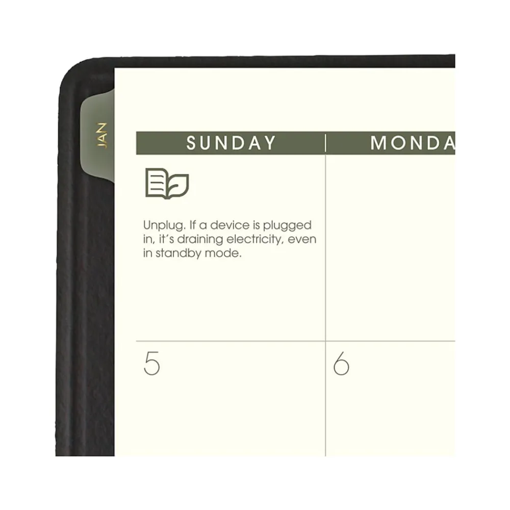 2025 Planners|AT-A-GLANCE 2025 Recycled 9" x 11" Monthly Planner, Faux Leather Cover, Black (70-260G-05-25)