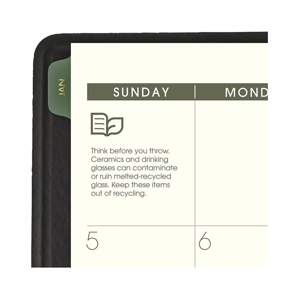 2025 Planners|AT-A-GLANCE 2025 Recycled 7" x 8.75" Weekly & Monthly Appointment Book, Faux Leather Cover, Black (70-951G-05-25)
