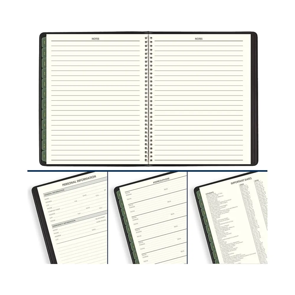 2025 Planners|AT-A-GLANCE 2025 Recycled 7" x 8.75" Weekly & Monthly Appointment Book, Faux Leather Cover, Black (70-951G-05-25)