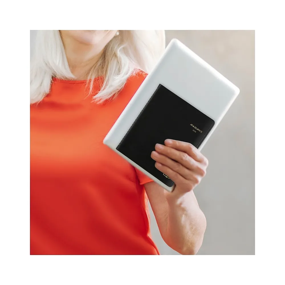 2025 Planners|AT-A-GLANCE 2025 Recycled 7" x 8.75" Weekly & Monthly Appointment Book, Faux Leather Cover, Black (70-951G-05-25)