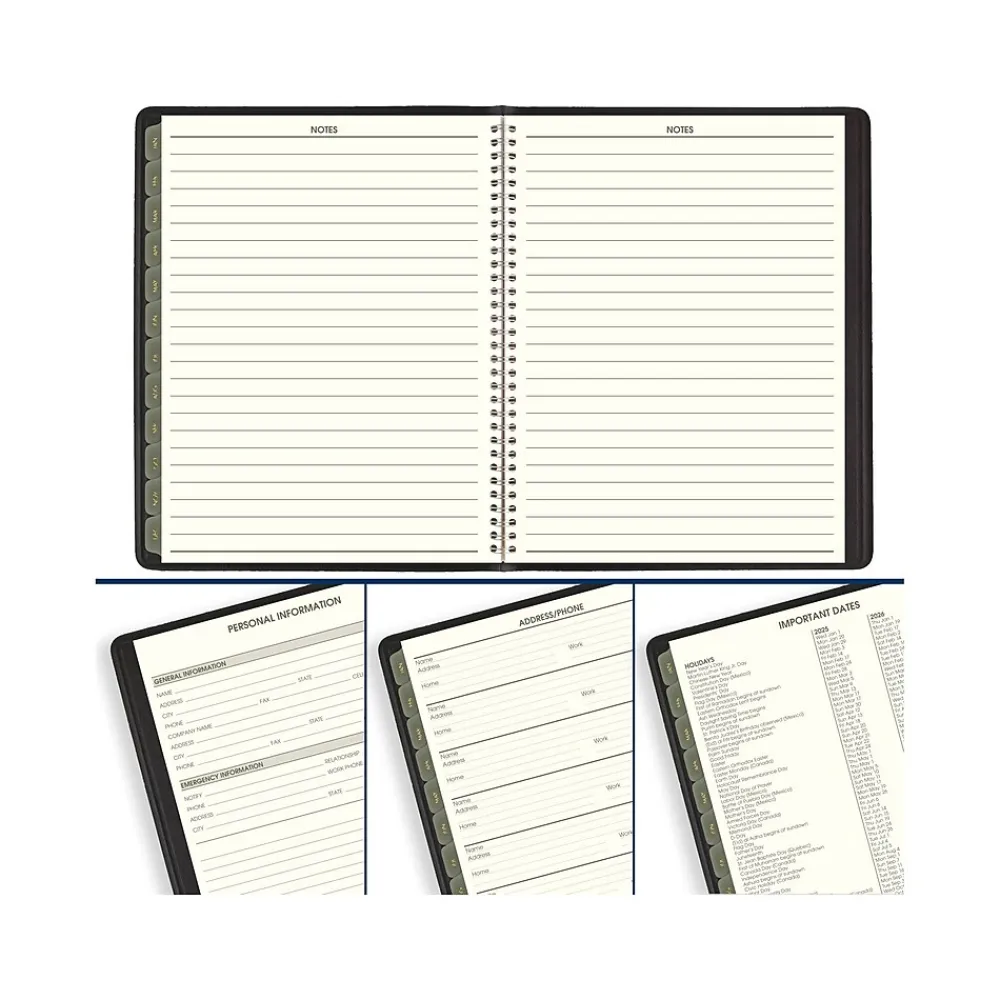 2025 Planners|AT-A-GLANCE 2025 Recycled 8.25" x 11" Weekly & Monthly Appointment Book Planner, Faux Leather Cover, Black (70-950G-05-25)