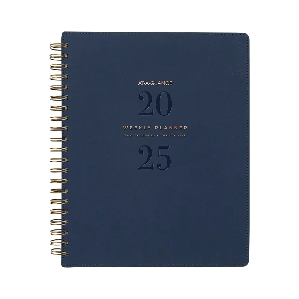 2025 Planners|AT-A-GLANCE 2025 Signature 8.5" x 11" Weekly & Monthly Planner, Paperboard Cover, Navy (YP905-20-25)