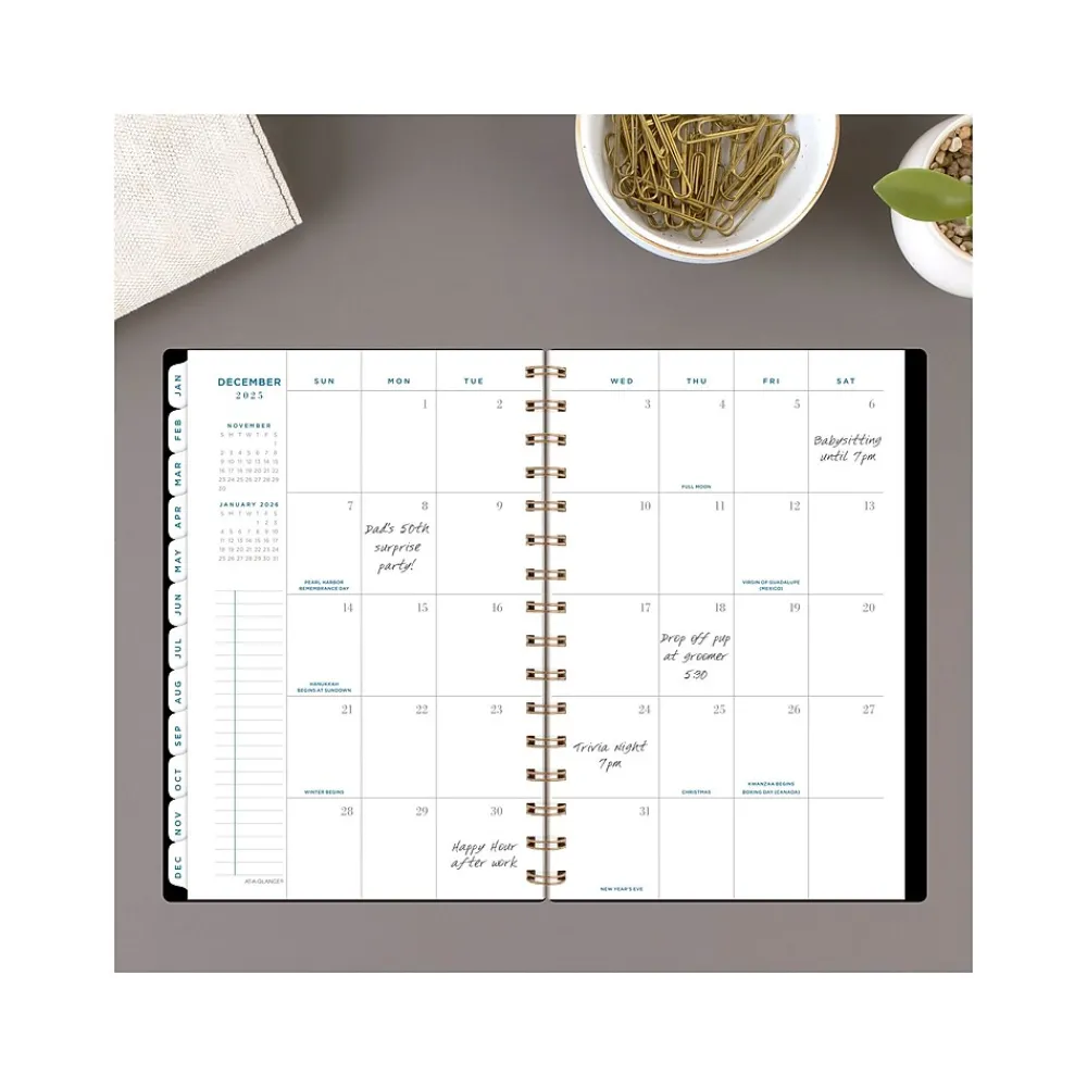 2025 Planners|AT-A-GLANCE 2025 Signature Lite 5.5" x 8.5" Weekly & Monthly Planner, Poly Cover, Black (YP200L-05-25)
