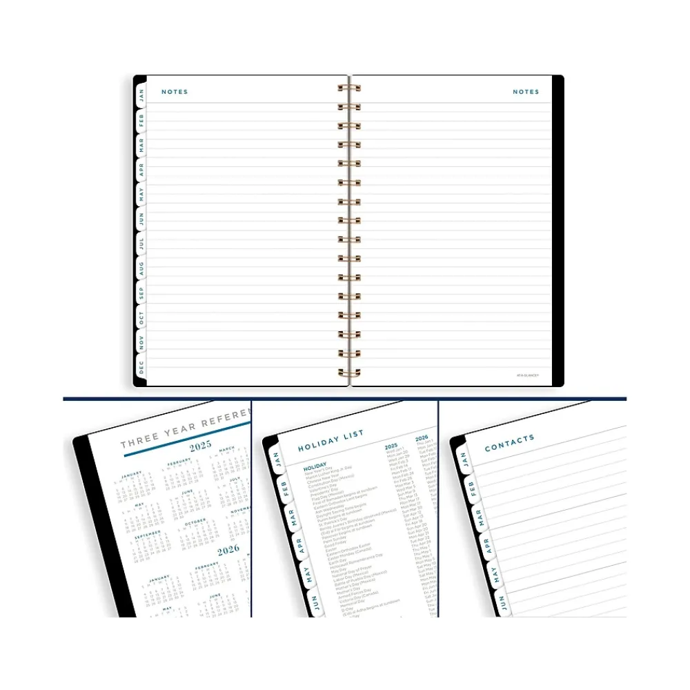 2025 Planners|AT-A-GLANCE 2025 Signature Lite 5.5" x 8.5" Weekly & Monthly Planner, Poly Cover, Black (YP200L-05-25)