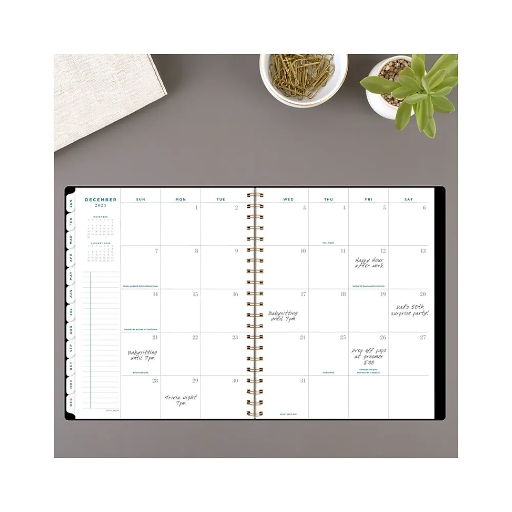 2025 Planners|AT-A-GLANCE 2025 Signature Lite 8.5" x 11" Weekly & Monthly Planner, Poly Cover, Black (YP905L-05-25)