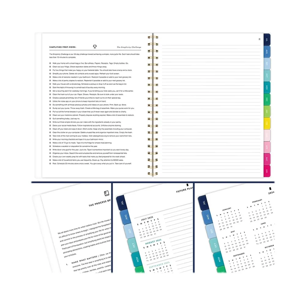 Academic Planners|AT-A-GLANCE 2024-2025 Simplified by Emily Ley Happy Stripe 8.5" x 11" Academic Weekly & Monthly Planner, Poly Cover