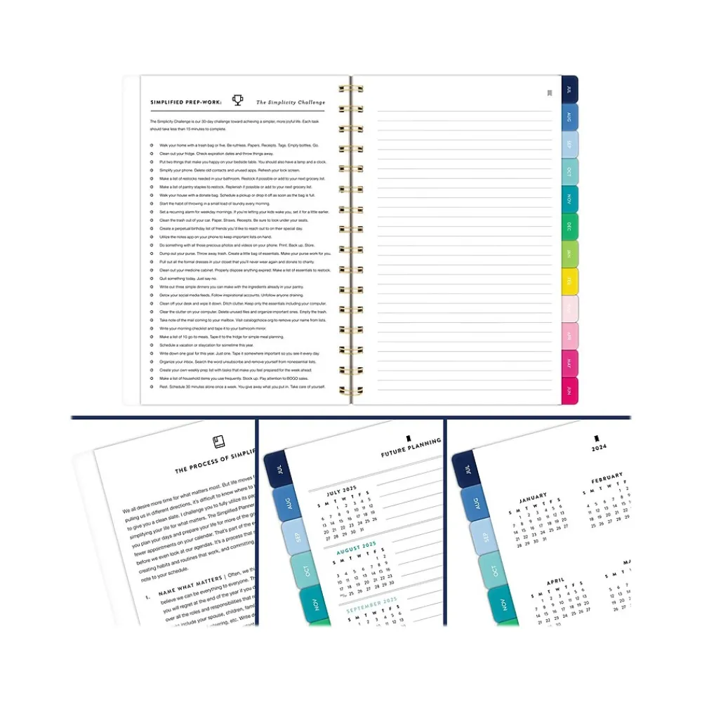 Academic Planners|AT-A-GLANCE 2024-2025 Simplified by Emily Ley Happy Stripe 5.5" x 8.5" Academic Weekly & Monthly Planner, Poly Cover