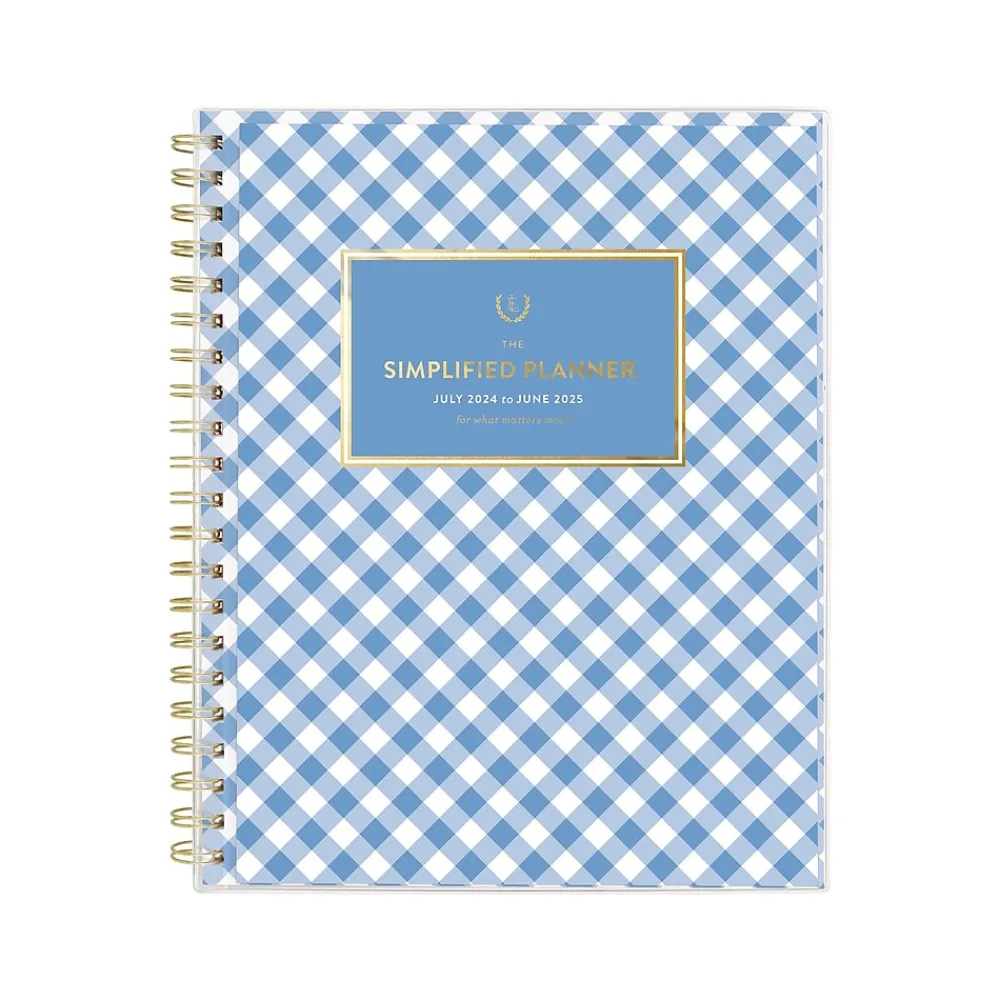 Academic Planners|AT-A-GLANCE 2024-2025 Simplified by Emily Ley Gingham 8.5" x 11" Academic Weekly & Monthly Planner, Blue/White (EL26-901A-25)