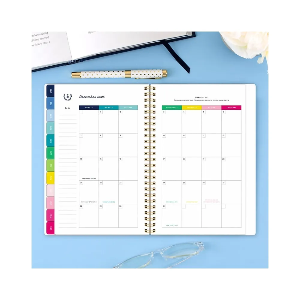 2025 Planners|AT-A-GLANCE 2025 Simplified by Emily Ley Greenbriar Floral 5.5" x 8.5" Weekly & Monthly Planner, Poly Cover, Multicolor