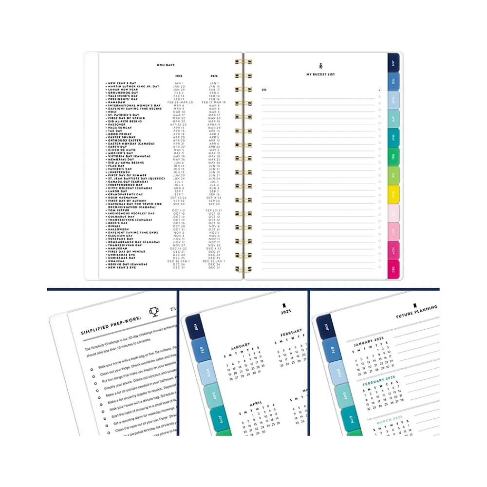 2025 Planners|AT-A-GLANCE 2025 Simplified by Emily Ley Greenbriar Floral 5.5" x 8.5" Weekly & Monthly Planner, Poly Cover, Multicolor