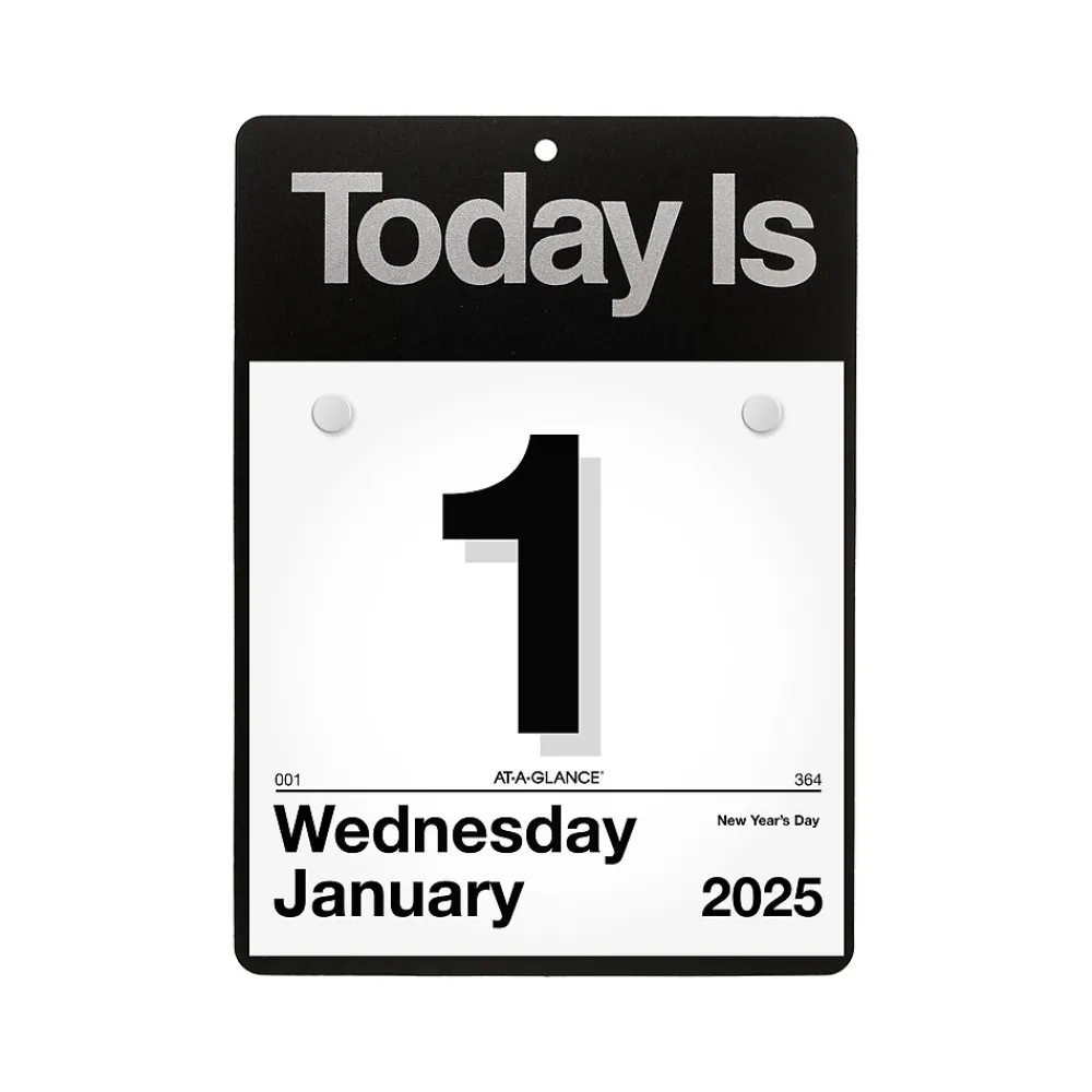 2025 Calendars|AT-A-GLANCE 2025 Today Is 6.63" x 9.13" Daily Wall Calendar, White/Black (K1-00-25)