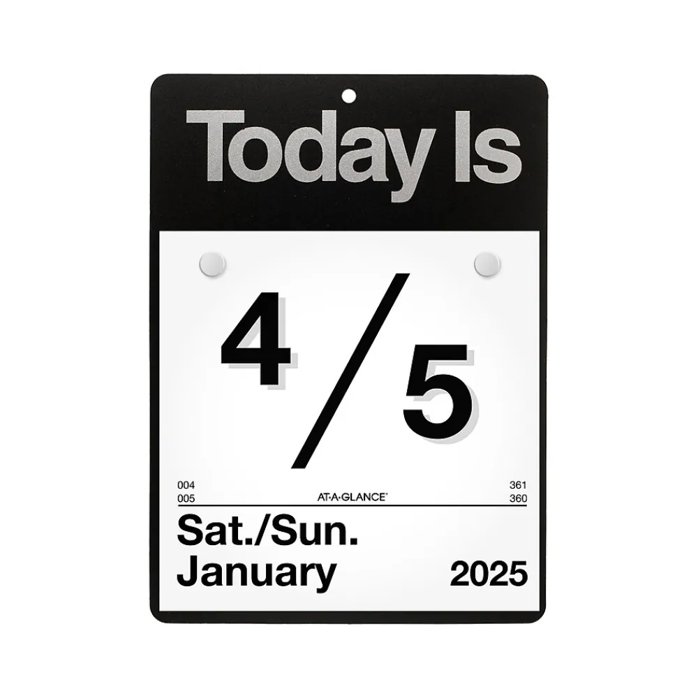 2025 Calendars|AT-A-GLANCE 2025 Today Is 6.63" x 9.13" Daily Wall Calendar, White/Black (K1-00-25)
