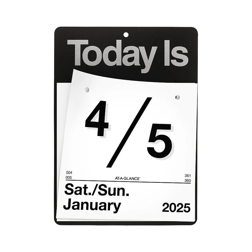 2025 Calendars|AT-A-GLANCE 2025 Today Is 6.63" x 9.13" Daily Wall Calendar, White/Black (K1-00-25)