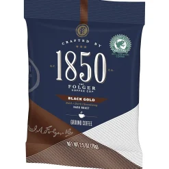 1850 Black Gold Ground Coffee, Fraction Pack, Dark Roast, 2.5 oz., 24/Carton (SMU02151)
