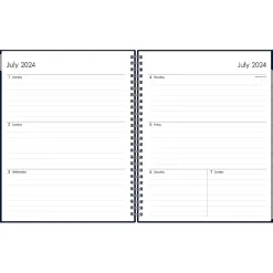 Academic Planners|Blue Sky 2024-2025 7" x 9" Academic Weekly & Monthly Planner, Plastic Cover, Solid Navy (148675-A25)