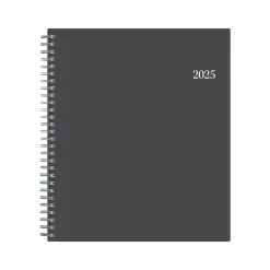 2025 Planners|Blue Sky 2025 8" x 10" Monthly Planner, Plastic Cover, Charcoal Gray (100011-25)