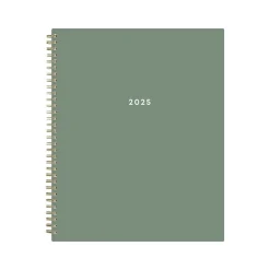 2025 Planners|Blue Sky 2025 8.5" x 11" Weekly & Monthly Planner, Plastic Cover, Linden Green (148236)