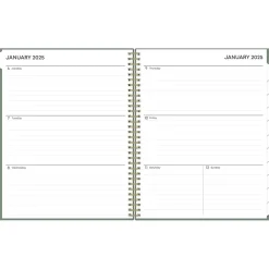 2025 Planners|Blue Sky 2025 8.5" x 11" Weekly & Monthly Planner, Plastic Cover, Linden Green (148236)