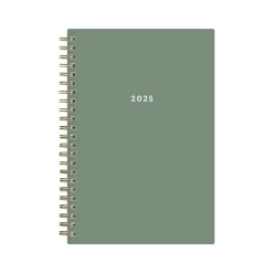 2025 Planners|Blue Sky 2025 5" x 8" Weekly & Monthly Planner, Plastic Cover, Linden Green (148237)