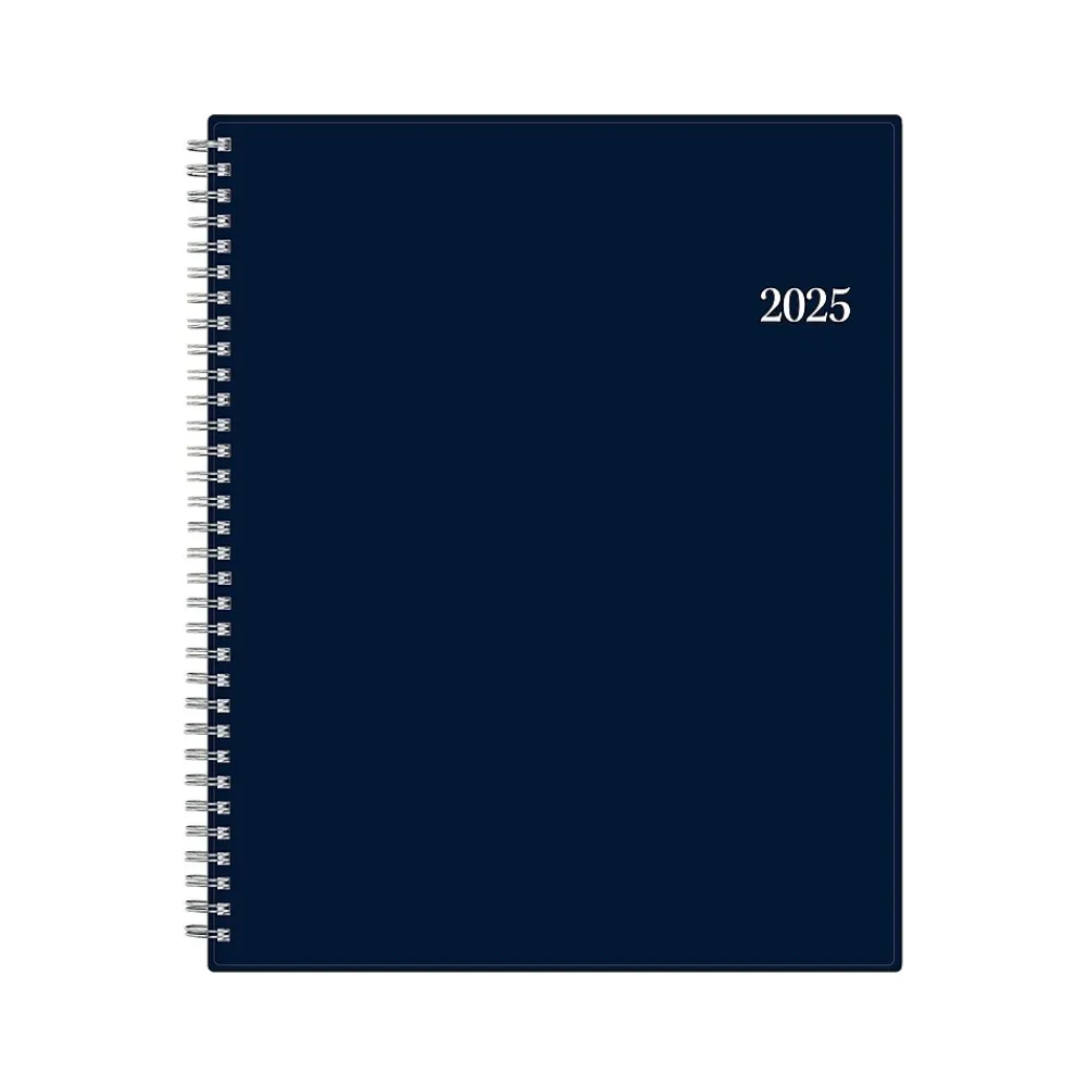2025 Planners|Blue Sky 2025 8.5" x 11" Weekly & Monthly Planner, Plastic Cover, Navy (148659-25)