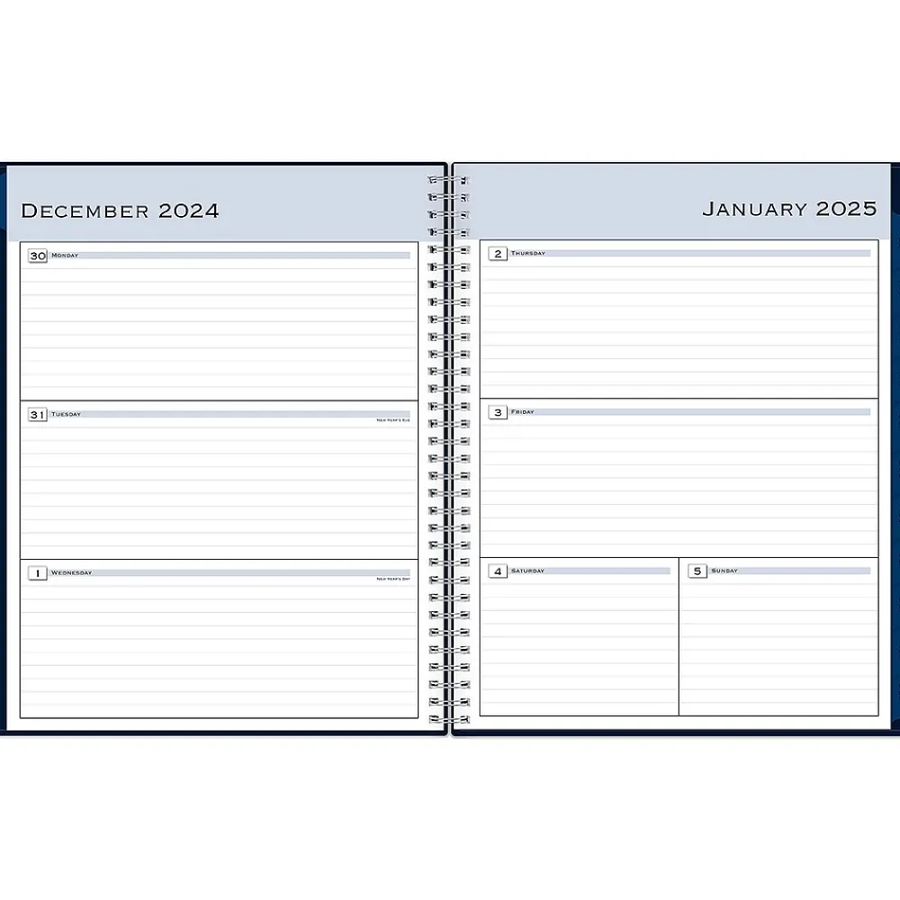 2025 Planners|Blue Sky 2025 8.5" x 11" Weekly & Monthly Planner, Plastic Cover, Navy (148659-25)