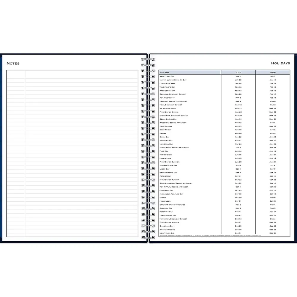 2025 Planners|Blue Sky 2025 8.5" x 11" Weekly & Monthly Planner, Plastic Cover, Navy (148659-25)