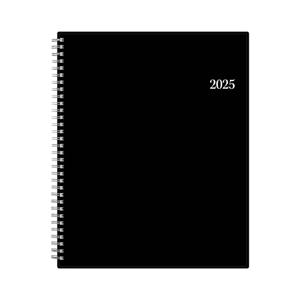 2025 Planners|Blue Sky 2025 8.5" x 11" Weekly & Monthly Planner, Plastic Cover, Black (148339)