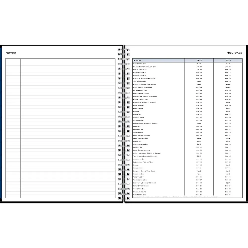 2025 Planners|Blue Sky 2025 8.5" x 11" Weekly & Monthly Planner, Plastic Cover, Black (148339)